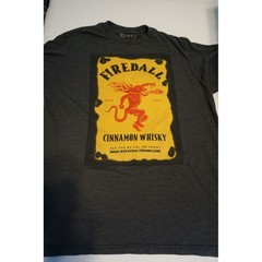 Fireball Cinnamon Whisky Graphic T-Shirt Mens Large Gray Ripple Junction 771