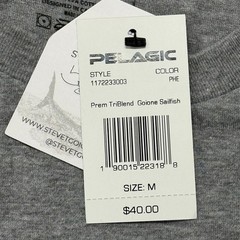 Pelagic Steve Goione Sailfish Tri-Blend T-Shirt Mens Medium New Heather Gray