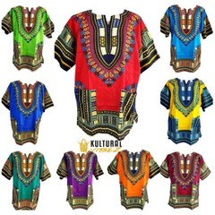 #1 Best Quality Unisex African Bright Dashiki 100%Cotton Shirt Variety Colors.