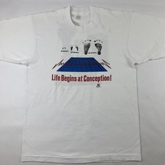VTG 90s Life Beings At Conception Pro-Choice T-Shirt Adult Medium Child Abortion