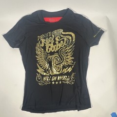 Robin’s Jean Red Label Black Shirt Gold Foil Print – Men’s Size XL