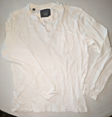 Jachs New York, Waffle Knit Henley Long Sleeve Casual Shirt, Men’s M, Beige