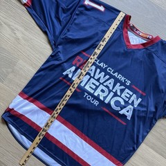 Reawaken America Tour Hockey Jersey Adult Large Patriotic Trump MAGA USA Flag