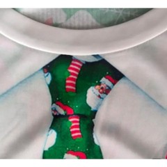 Mens Christmas Short Sleeve 3D Graphic Print T-Shirt Funny Neck Tie Size XXL