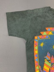 Rare Vintage 80s 1989 Arizona Coyote Art Black Faded FOTL Large Single Stitch T