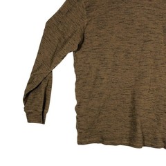 Rowm Shirt Mens XL Brown Long Sleeve Henley Thermal Pullover Casual Adult