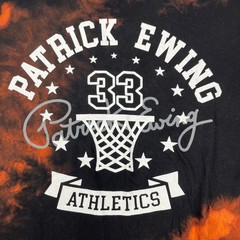 Ewing Athletics Patrick Ewing 33 Men 3X Black Orange Bleach Wash Graphic T-Shirt