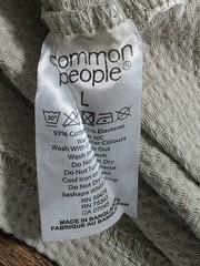 Common People Men’s Ottoman Tee T-Shirt Light Grey Size L