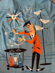Royaura Hawaiian Shirt Men’s Medium Retro 1950’s Cocktail Bartender Martini NWT