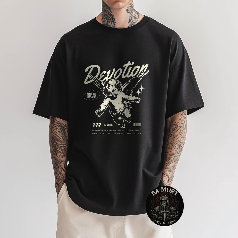 Devotion Angel Flying Cherub Vintage T-Shirt