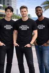 Kaymaluxe Men’s Black Graphic Tee Modern Athletic Streetwear T-Shirt