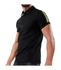 TOF PARIS Polo Smart Classic Original With Elegance T-Shirt Black & Yellow 15