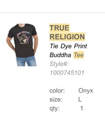TRUE RELIGION REAL DEAL BUDDHA Onyx Designer T-shirt 🔥 Men’s Size Large *Rare*