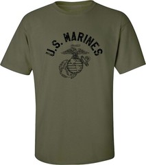 “U.S. Marines” Vintage Arch Black Ink Adult Short Sleeve Tee – Adult Small to 5X