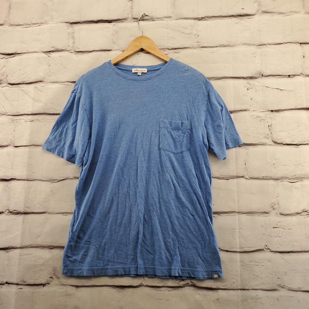 PETER MILLAR Pocket T-Shirt Mens Small Pullover Short Sleeve Tee Blue