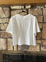 VTG 90s Carnival Cruise Line White T-Shirt Crop Distressed Large Men Unisex