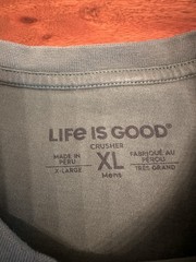 Life Is Good Men’s Crusher Tee T-Shirt Size XL, Short Sleeve, Art of Optimism