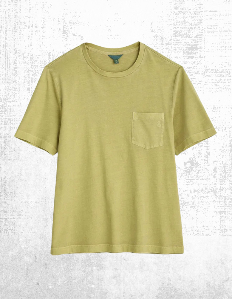 Men’s Seasalt Cotton Crew Neck Chest Pockets T-shirt Green Oregano Cyan (Defect)