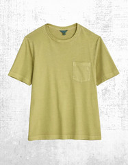 Men’s Seasalt Cotton Crew Neck Chest Pockets T-shirt Green Oregano Cyan (Defect)