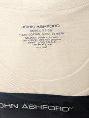 John Ashford Men’s 100% Cotton Crew Neck T-Shirt 3 Pack Size Small 34-36