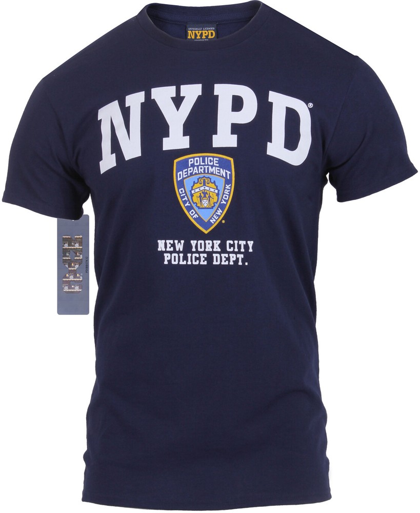NYPD T-Shirt Official Licensed Navy Blue Athletic Tee New York City Police Dept
