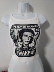 System of a down wake up crop top system of a down tank top ribbed hand cropped