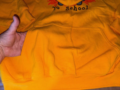 GILDAN heavy blend 2XL CATCH A RIDE TO SCHOOL YELLOW LS HOODED SWEATSHIRT NNT
