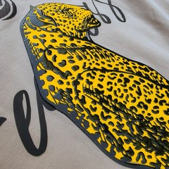 Roberto Vino Paris T Shirt Men L Beige Leopard Graphic Streetwear Luxury Hip Hop