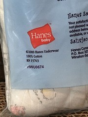 Vintage Hanes Baby One-piece Underwear L 21-23 Lbs Yellow Gingham Year 2000 Y2K