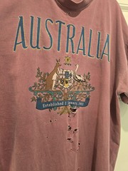 Vintage Galt Sand Australia Distressed Purple Mens XL Short Sleeve T Shirt Faded