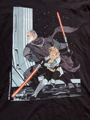 Star Wars Mandalorian Tatooine Traders Shirt Mens XL Black Graphic Darksaber Tee