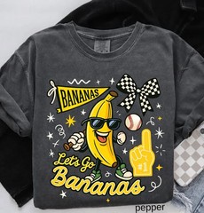 Funny Baseball Shirt Banana Character Sports Graphic Tee Cute Game Day Outfit