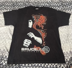 Vintage 90s Bruce Lee Dragon’s Shadow Black T-Shirt Promo Karate Kid Tee Size L