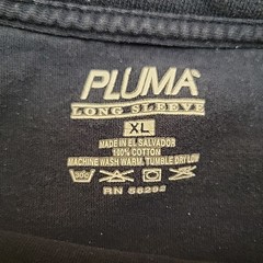Pluma Shirt Mens XL Blue Heavyweight 100% Cotton Long Sleeve Crewneck Tee