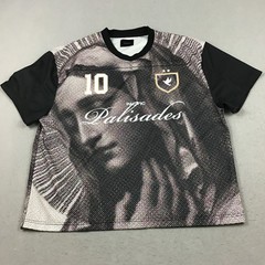 PacSun Jersey Men Large Black Pacific Palisades Religious Graphic Soccer Shirt L