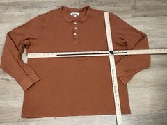Goodthreads Shirt Mens Sz 2XL Red Maroon Long Sleeve Waffle Knit Comfort Casual