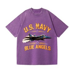 U.S.Navy Blue Angels Vintage Fighter Jet T-Shirt, Patriotic Military Graphic Tee