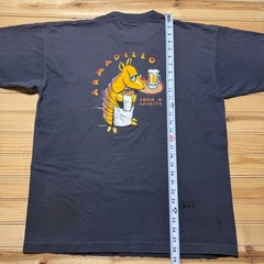 Vintage 1994 Select Weekends Armadillo Food & Spirits Pocket T-Shirt USA Made XL