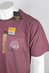 Ariat Men’s Rebar Cotton Strong Hardhead T Shirt Short Sleeve Burgundy Heather
