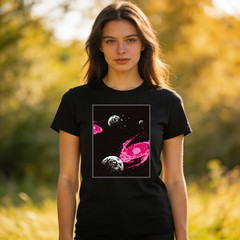 Abstract Space Art With Galaxy And Planets Unisex T-Shirt