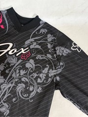 FOX Size Medium Black Pink Long Sleeve HC Shirt Motocross Punk Grunge Athletic