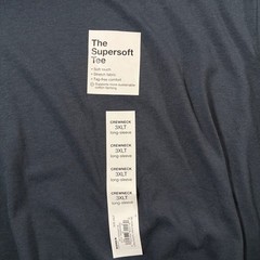 NEW Sonoma Long Sleeve Tee Mens 3XLT Tall Blue Supersoft Crewneck Cotton Blend