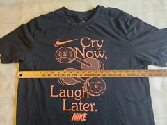 Nike Dri Fit Laugh Now Cry Later weight lifting training Large Shirt Black