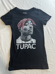Tupac Shakur Graphic T Shirt Black S Small SWS 2Pac Rap Hip Hop Red Bandana Tee