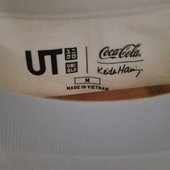 Uniqlo T-Shirt Mens Medium White Keith Haring Coca-Cola Casual Pop Art Tee