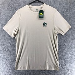 Public Lands Men’s Size M Stone Quarry HTR Retro Performance Stripe Tee Shirt