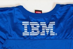 Vintage IBM Computer Football Jersey Men Size 2XL Blue Promo Made USA Wilson