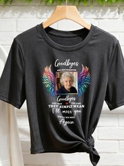 Customizable Personalized Round-neck T-shirt Tops Tee for Eternal Remembrance↗