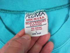 Vintage Pluma Shirt Adult Large L Blue Blank Casual Mens Heavyweight Made in USA