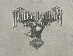 Harley Davidson T Shirt Eagle Motorcycle Stone Grey Ukes Kenosha WI Size 2XL